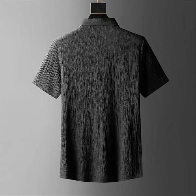 Men's Crinkled Co-Ord Set White